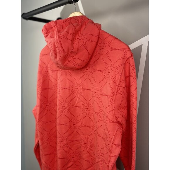 Nike Center Swoosh AOP Hoodie Men’s Medium Rose Pullover Fleece Sweatshirt - Picture 7 of 16